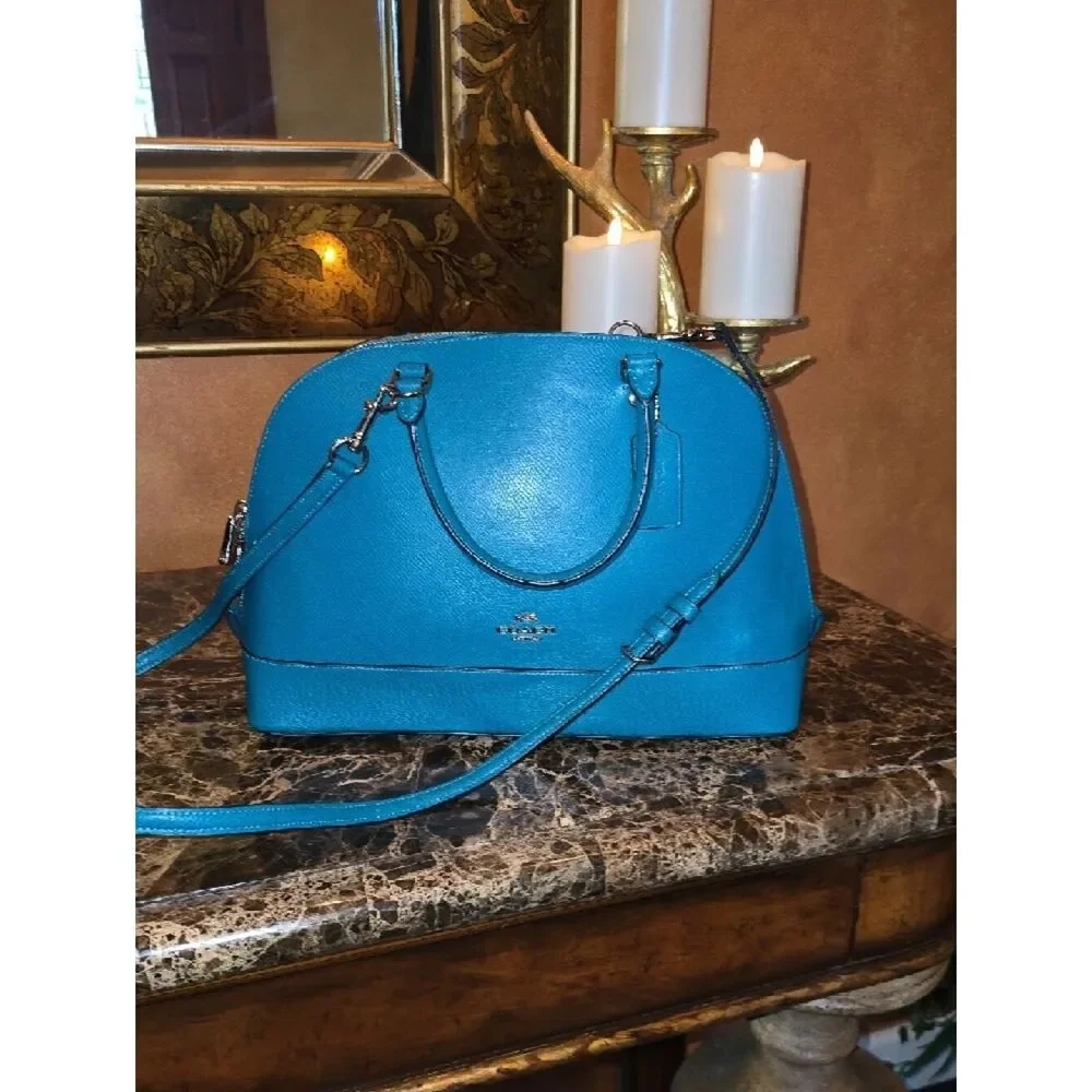 Coach Turquoise Dome Satchel - Structured Leather Handbag